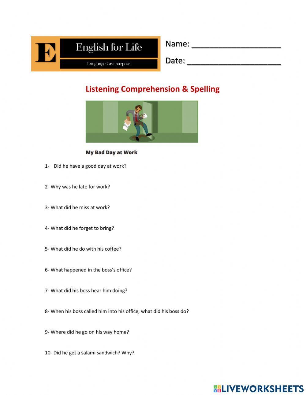 Listening- past tense