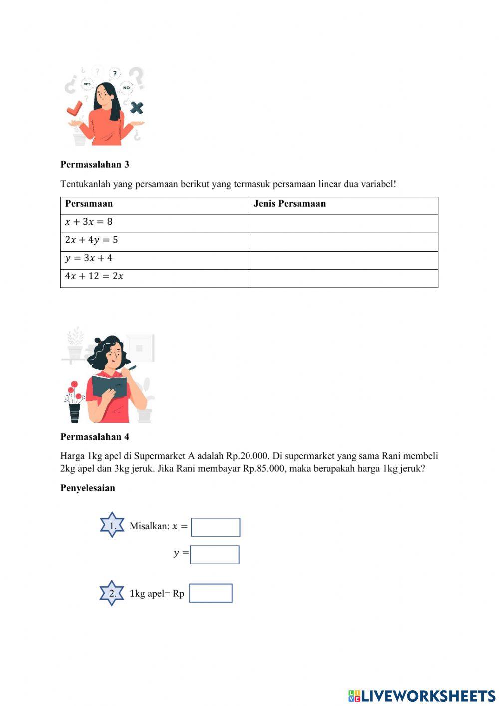 Sistem Persamaan Linear Dua Variabel