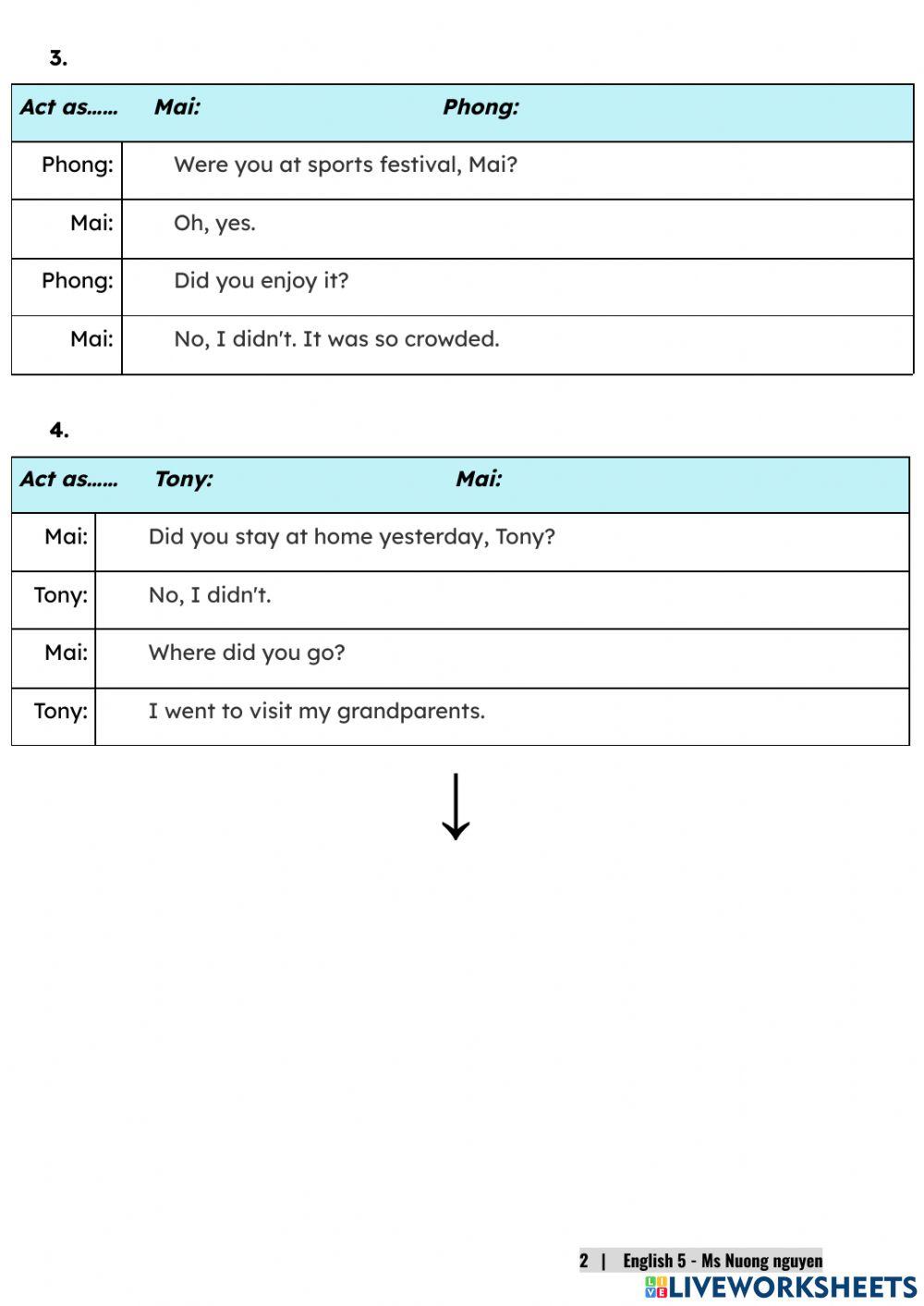 E5U4 (speaking) Did you go to the party? -nuongnguyen