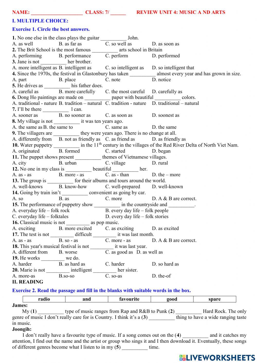 English 7 globa- unit 4 practice 3