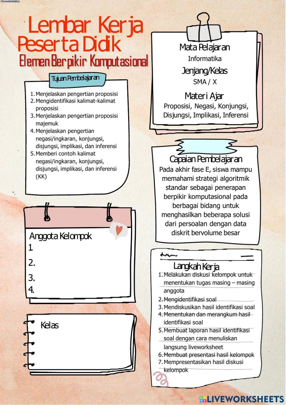 Lkpd pert 1 berpikir komputasional