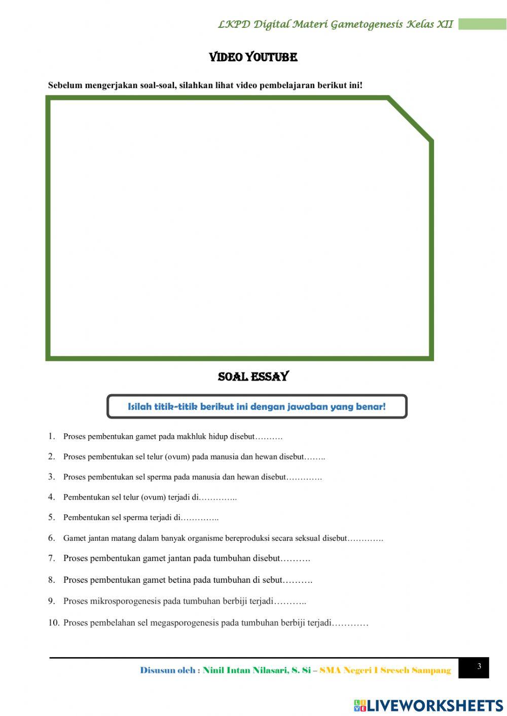 LKPD Digital Biologi (Gametogenesis)