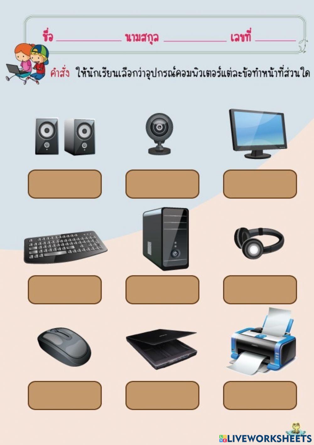 หน้าที่ของอุปกรณ์คอมพิวเตอร์