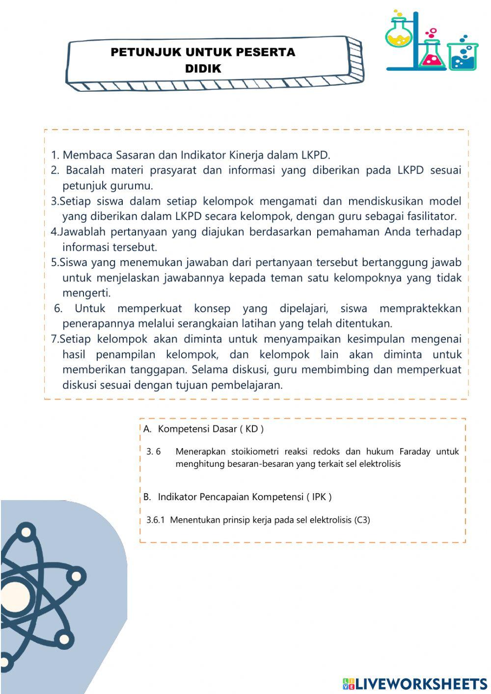 E-LKPD Sel Elektrolisis Sederhana
