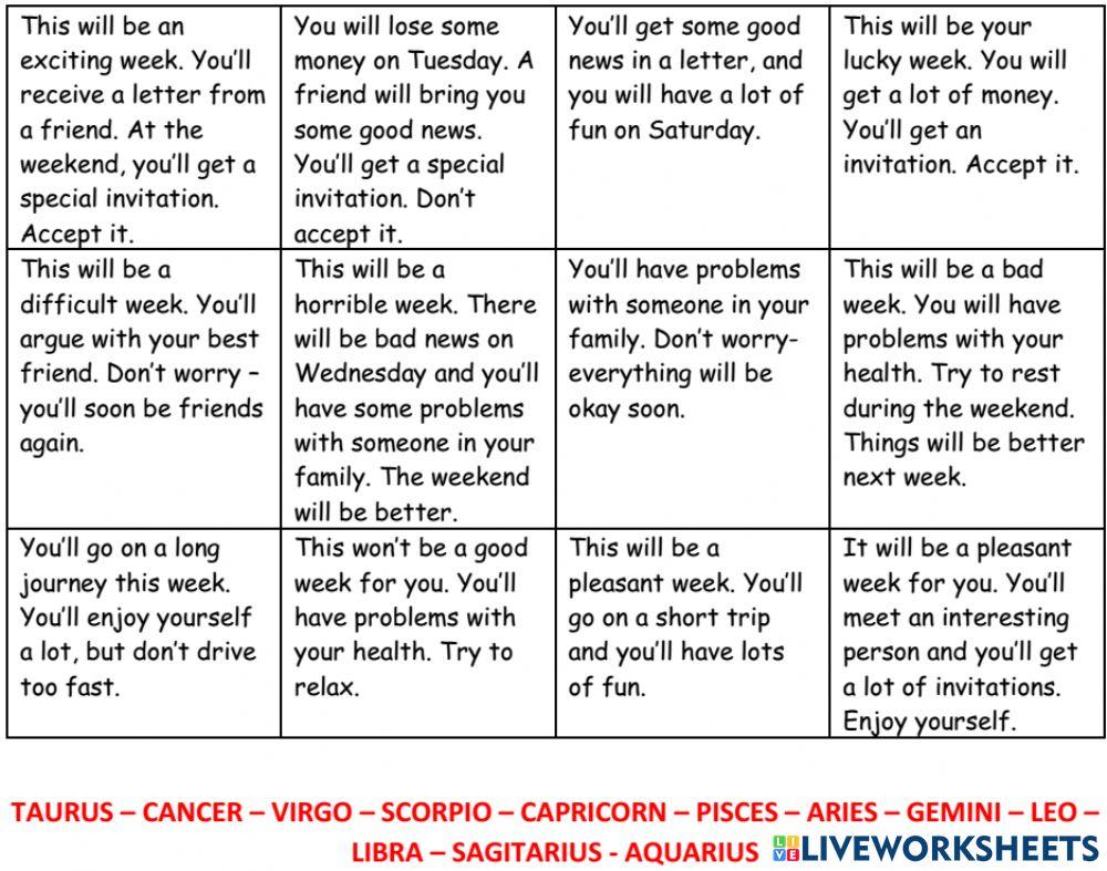 Predictions with WILL