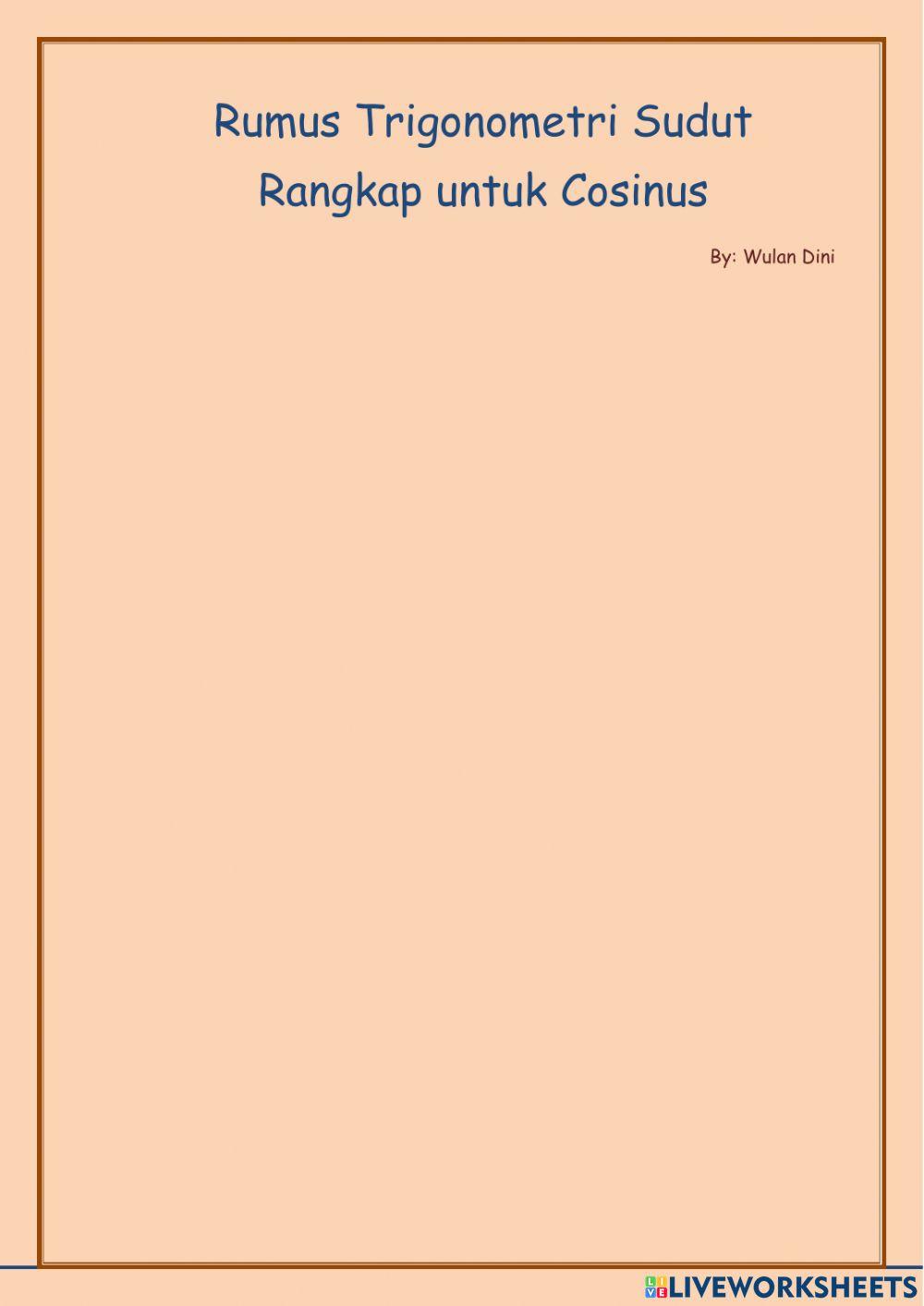 Rumus sudut rangkap untuk cosinus