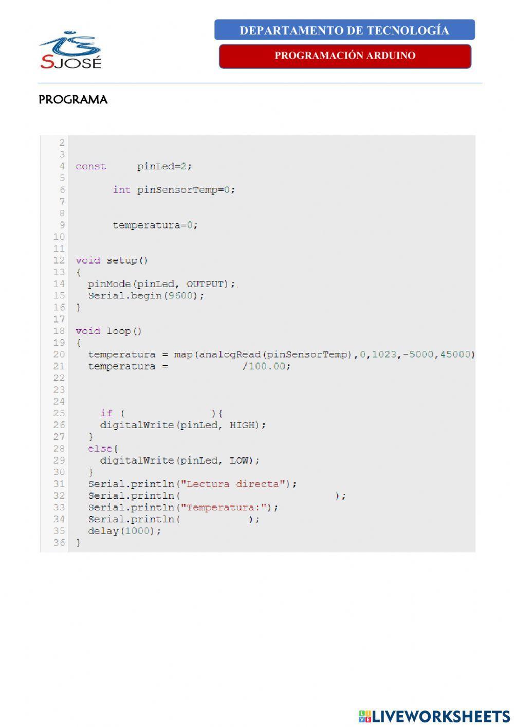 Práctica Programación Arduino - 9 Práctica Programación Arduino - 9