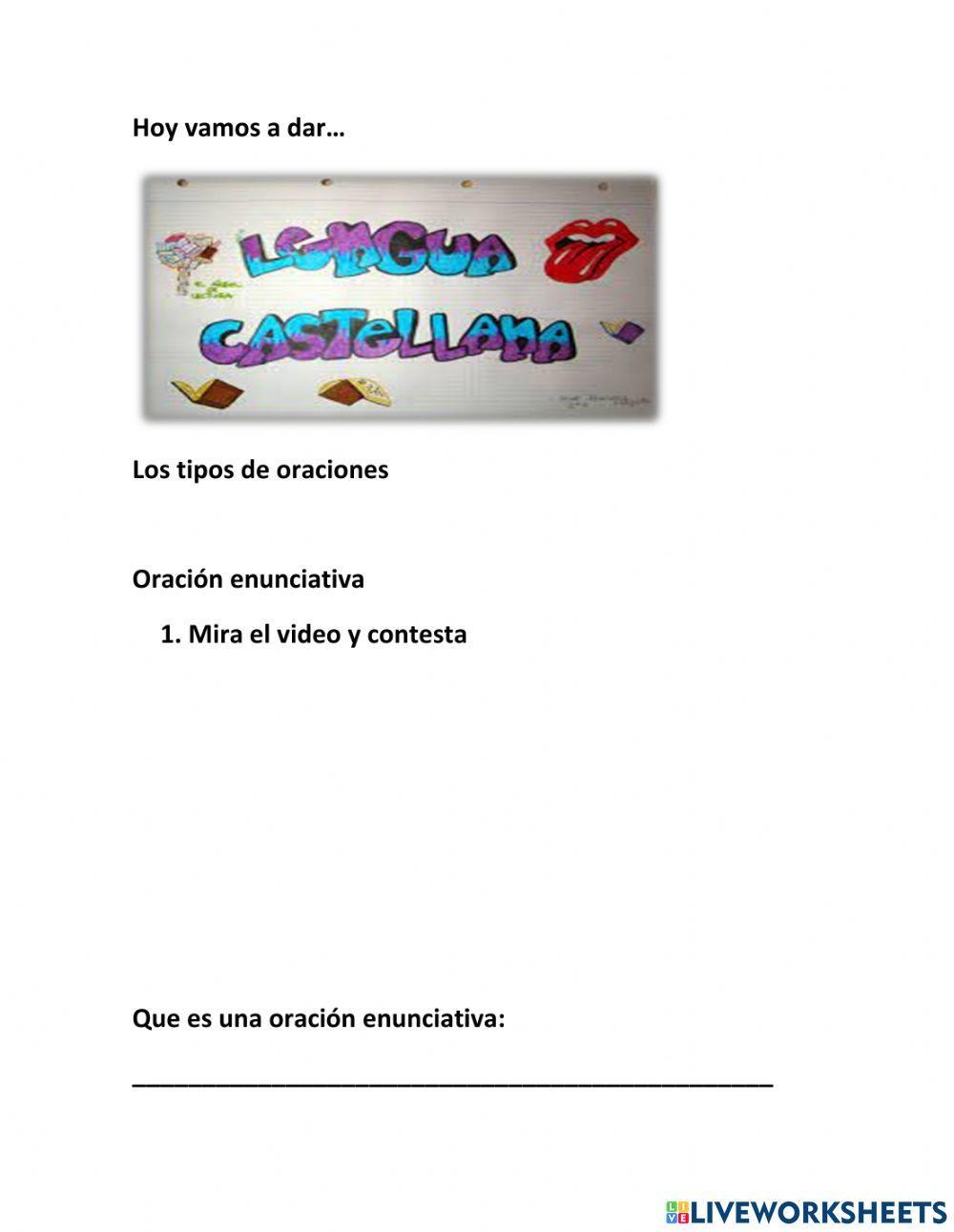 Los tipos de oraciones