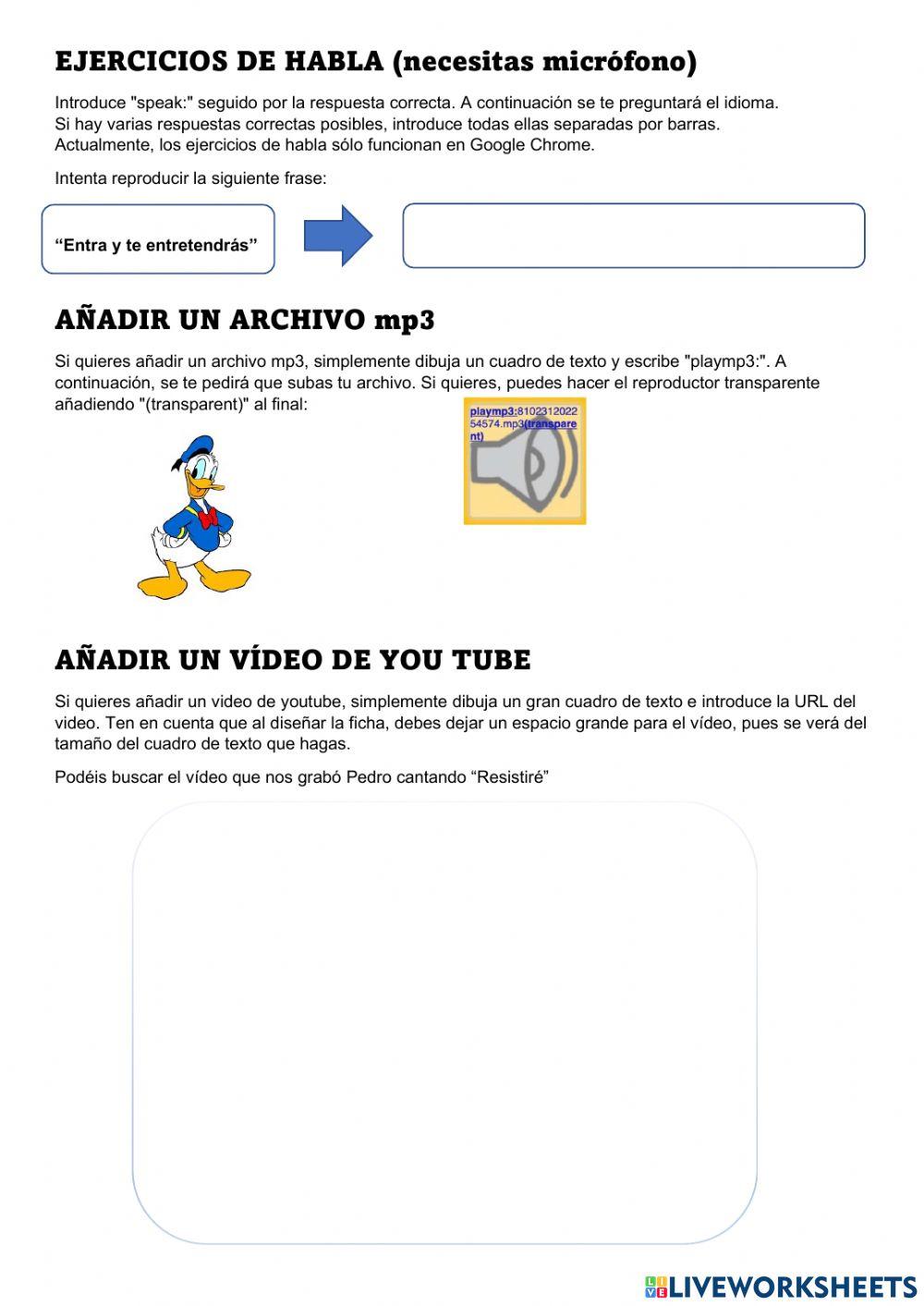Práctica de liveworksheets