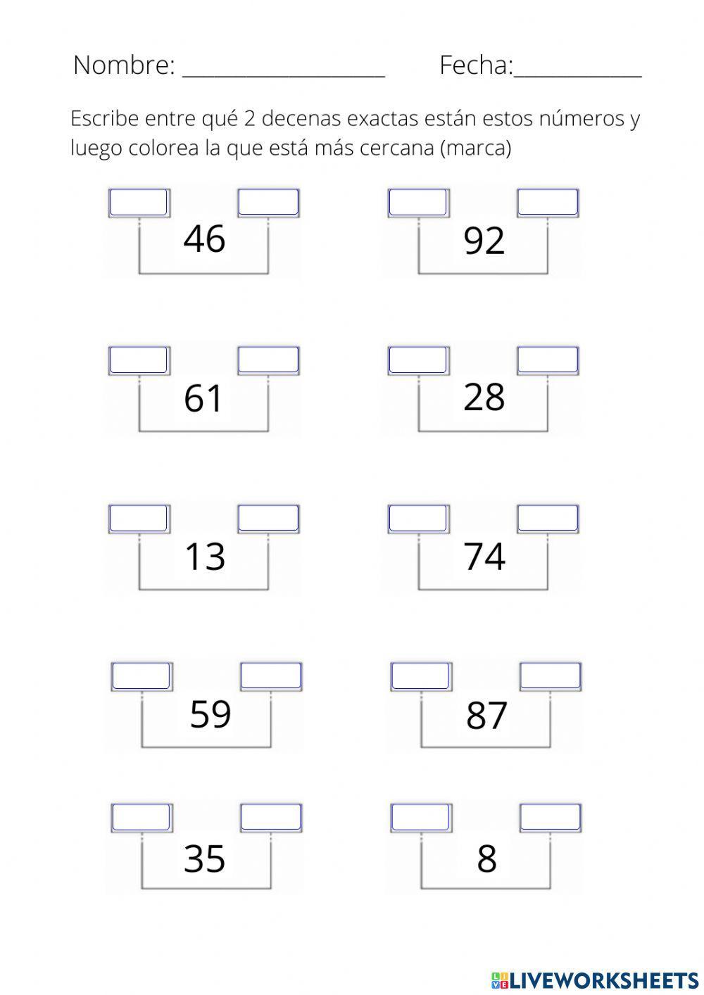 Decena más próxima