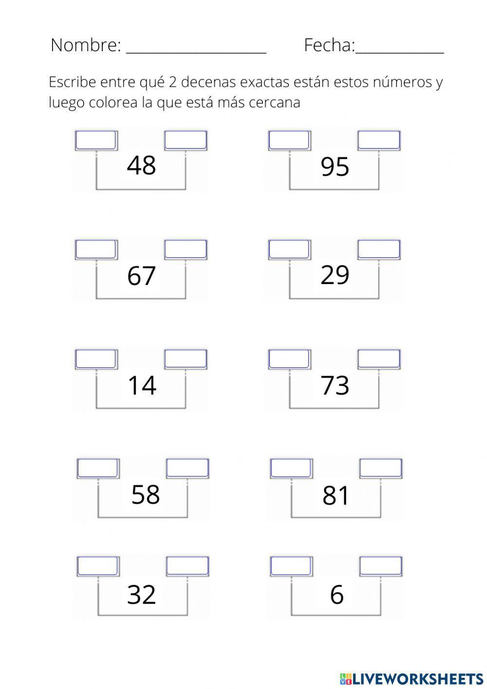 Decena más próxima