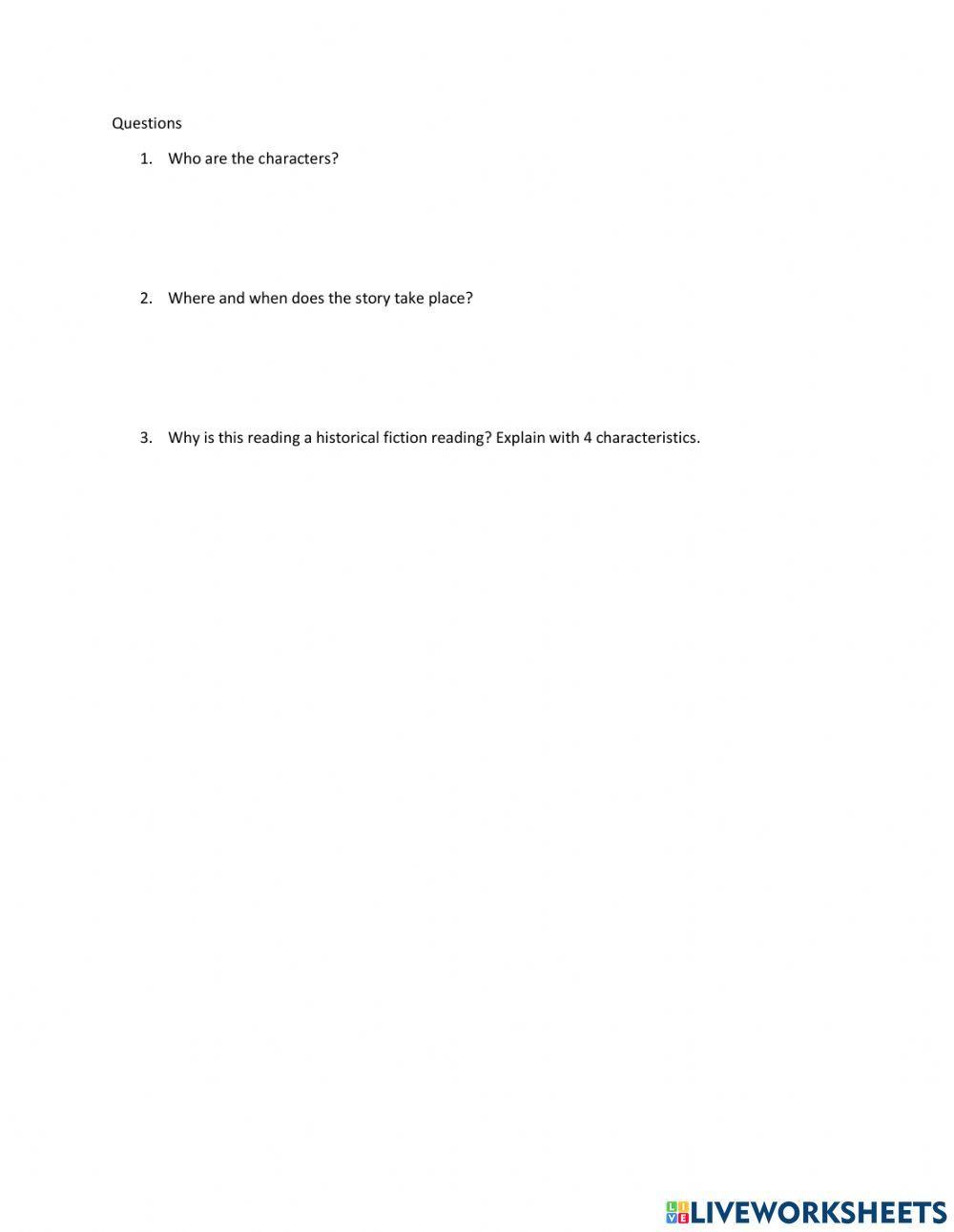 Historical Fiction Practice 2