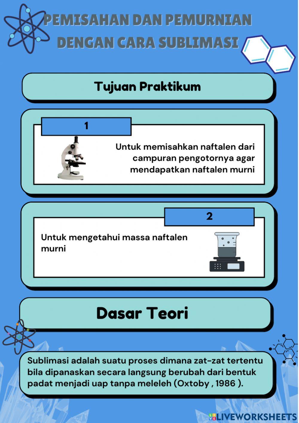 Pemisahan dan Pemurnian dengan cara sublimasi