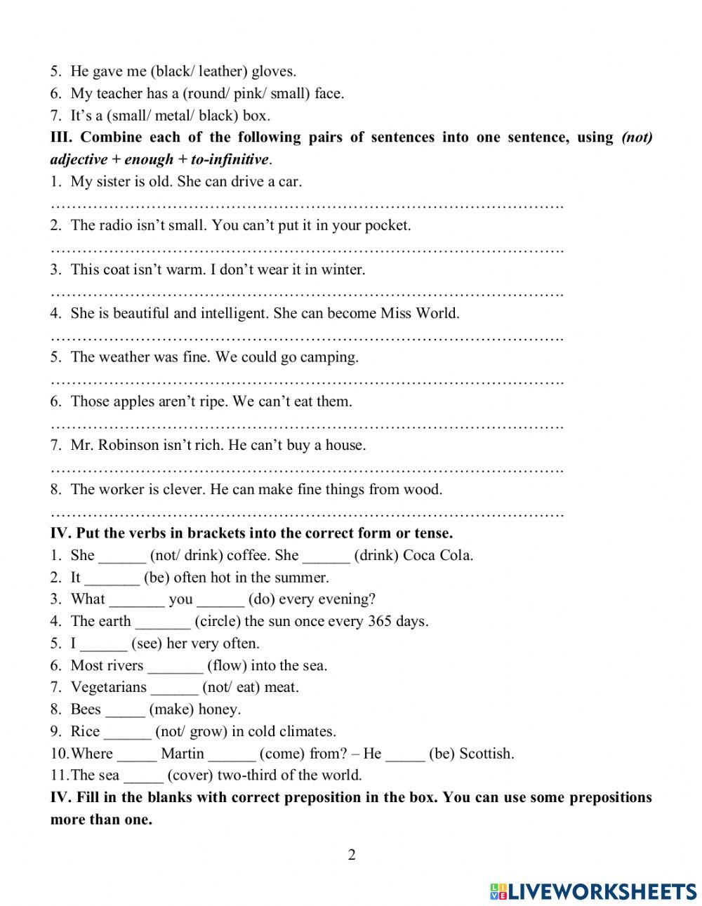 Review Unit 1 Friends grade 8