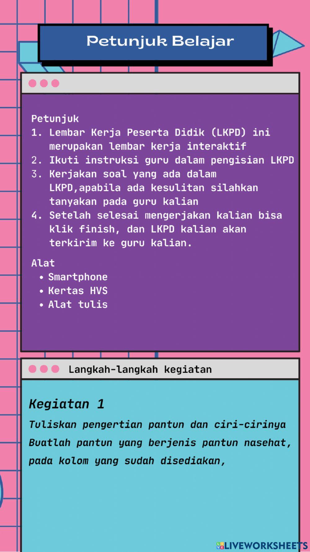 LKPD Kelas 5 Tema 4 Sub 1 Bhs. Indonesia
