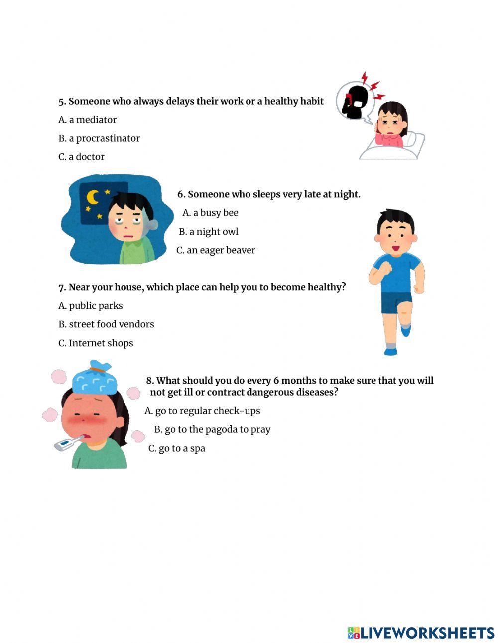 Topic: Healthly lifestyle