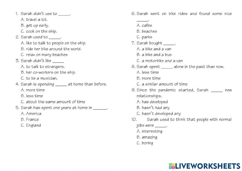 Test tenses revision