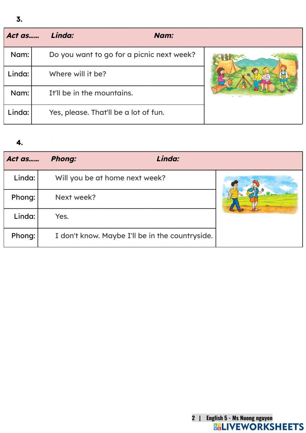 E5U5 (speaking) Where will you be this weekend? -nuongnguyen