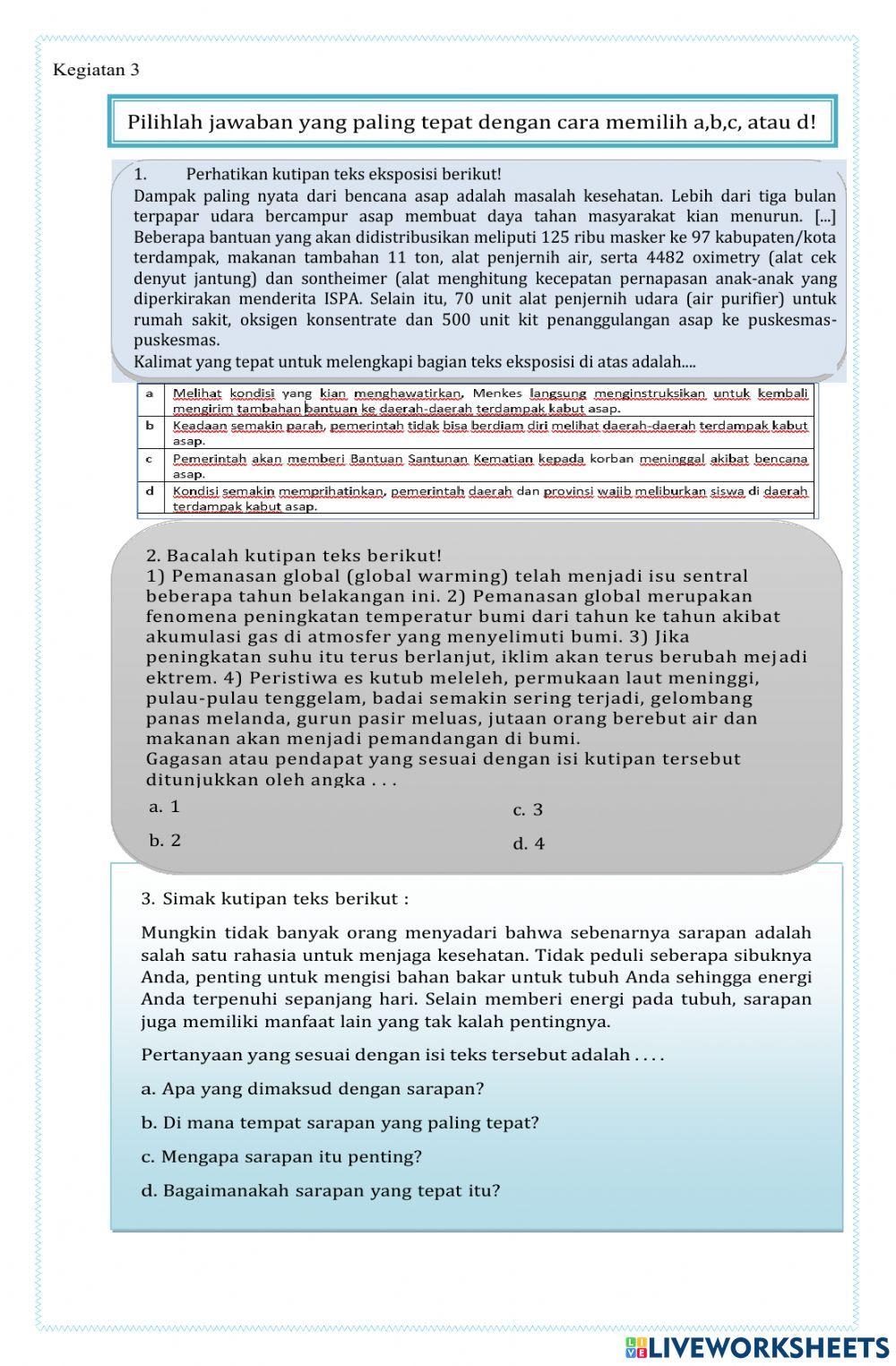Evaluasi Teks Eksposisi
