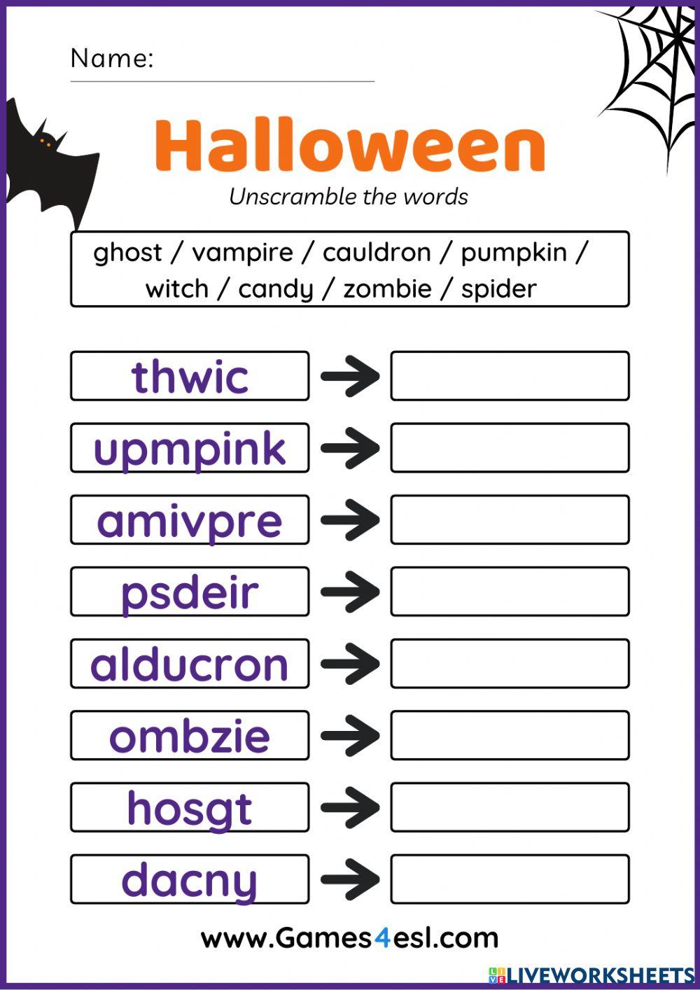 Halloween Worksheet
