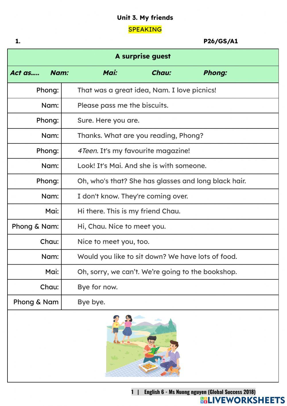 E6U3 (speaking) My friends -nuongnguyen