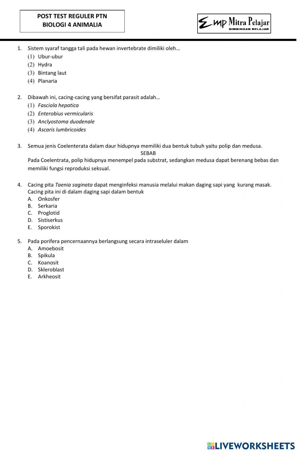 Pos tes ptn reguler biologi 4