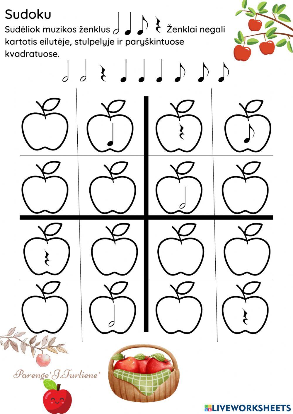 Obuoliadienio sudoku