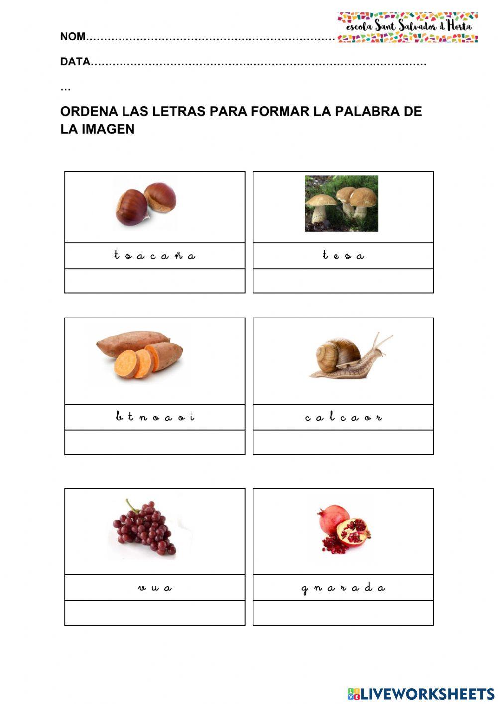 Ordenar letras ligadas