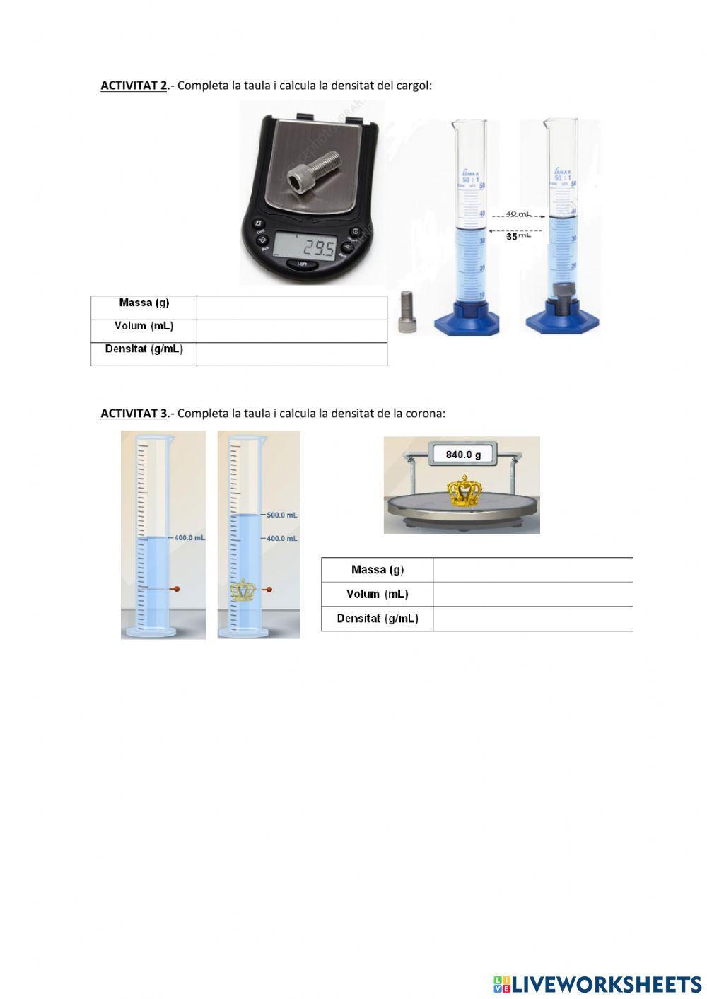 Càlcul de la densitat de cossos irregulars