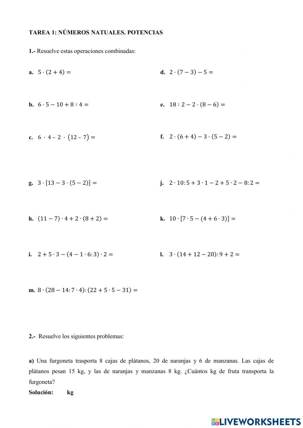 Naturales. Potencias