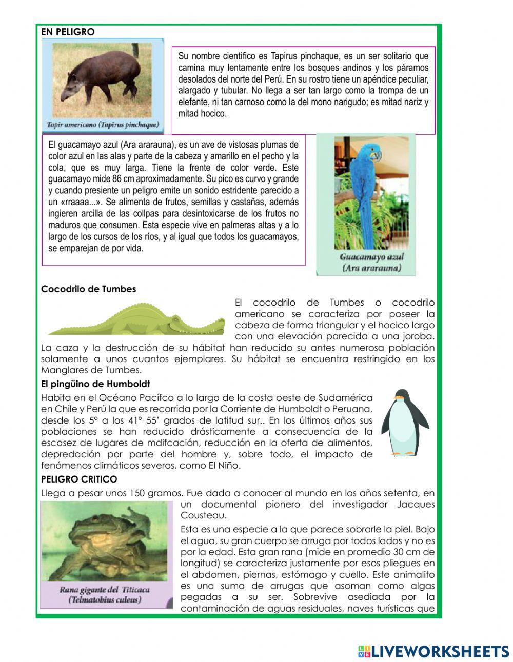 Animales en peligro de extincion