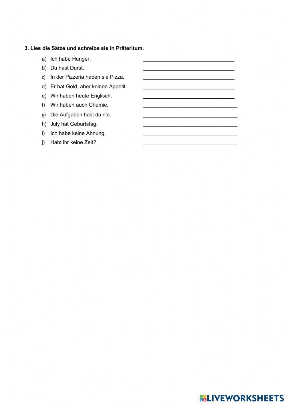 Sein und haben (Präsens und Präteritum)