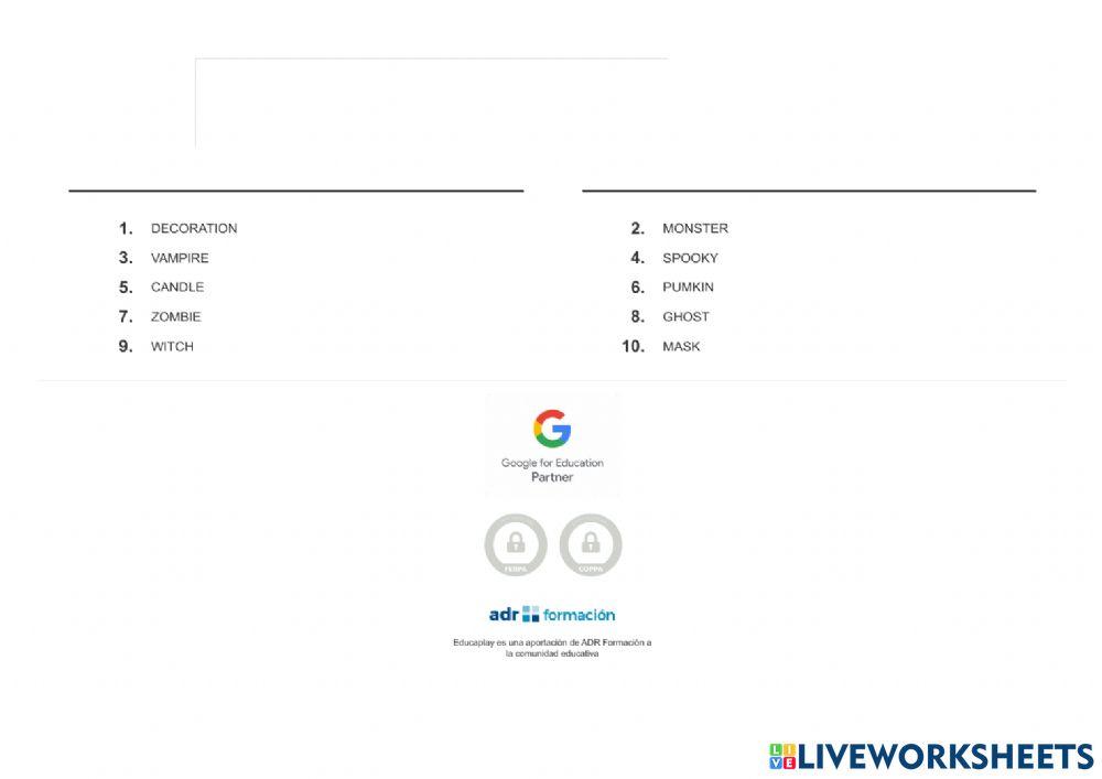 halloween wordsearch