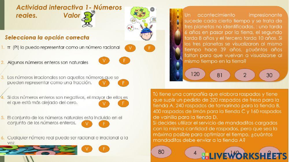 Números reales- MCD y MCM