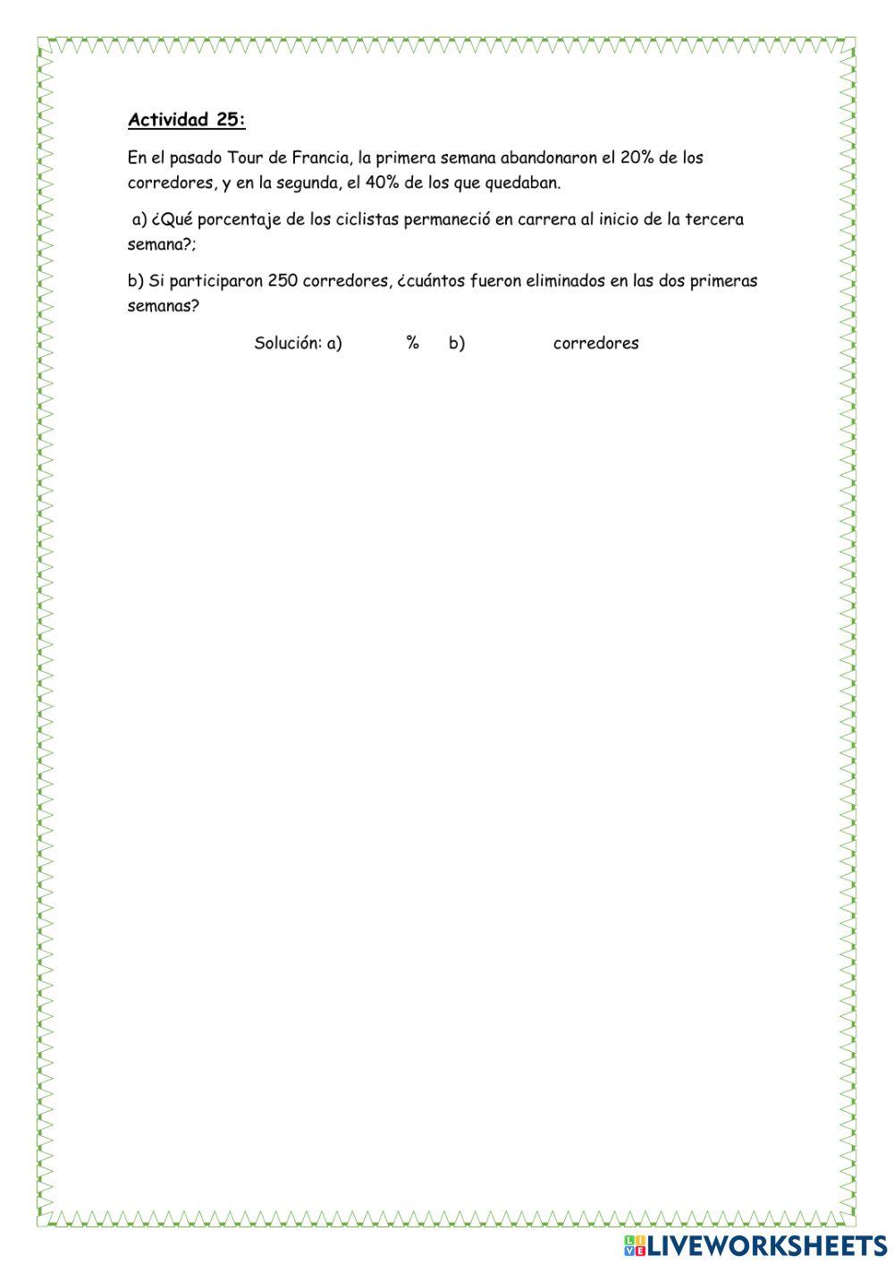 Problemas de proporcionalidad