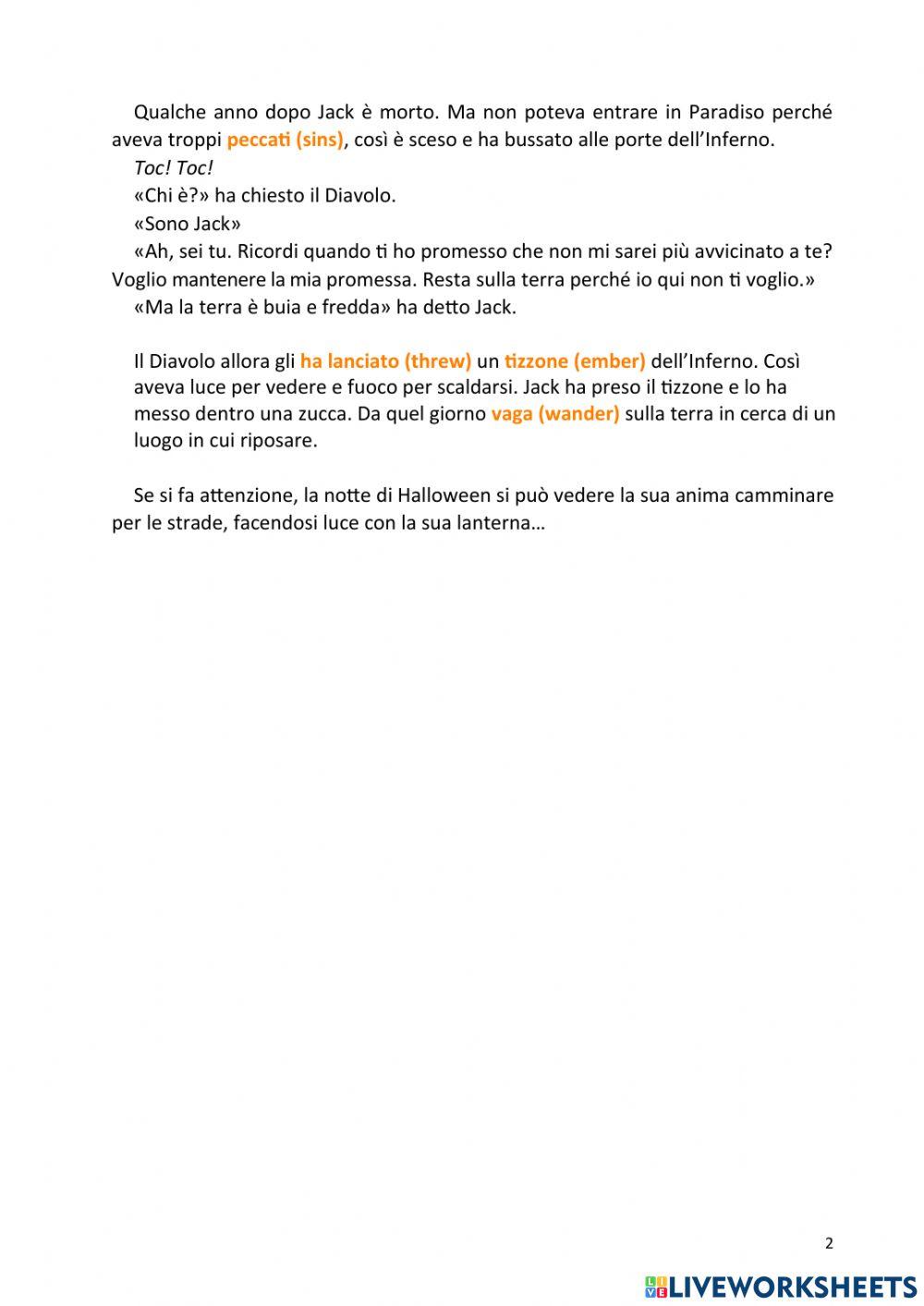 La legenda di jack-o-lantern - leggere