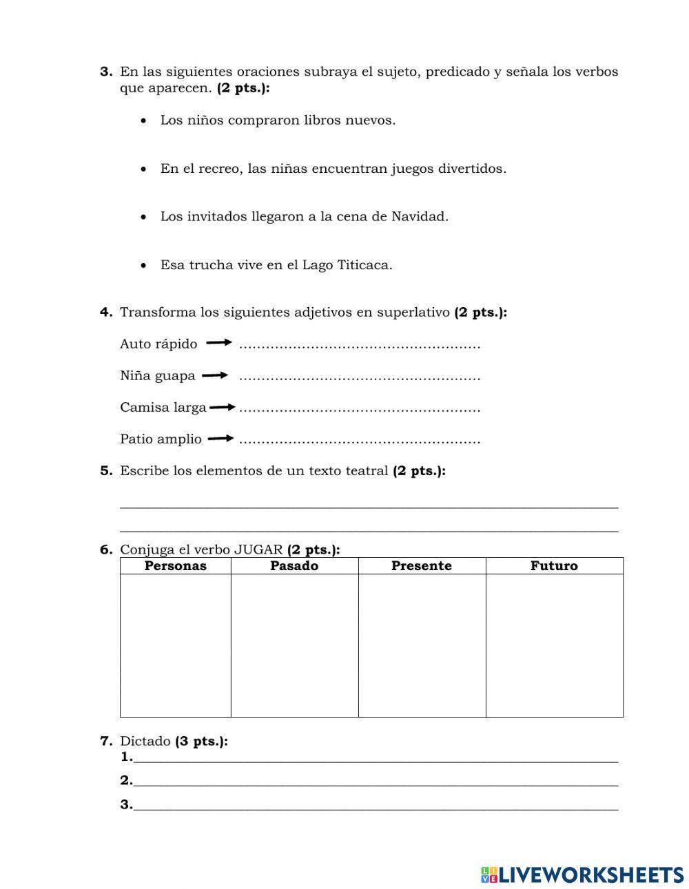 Evaluación parcial - lenguaje