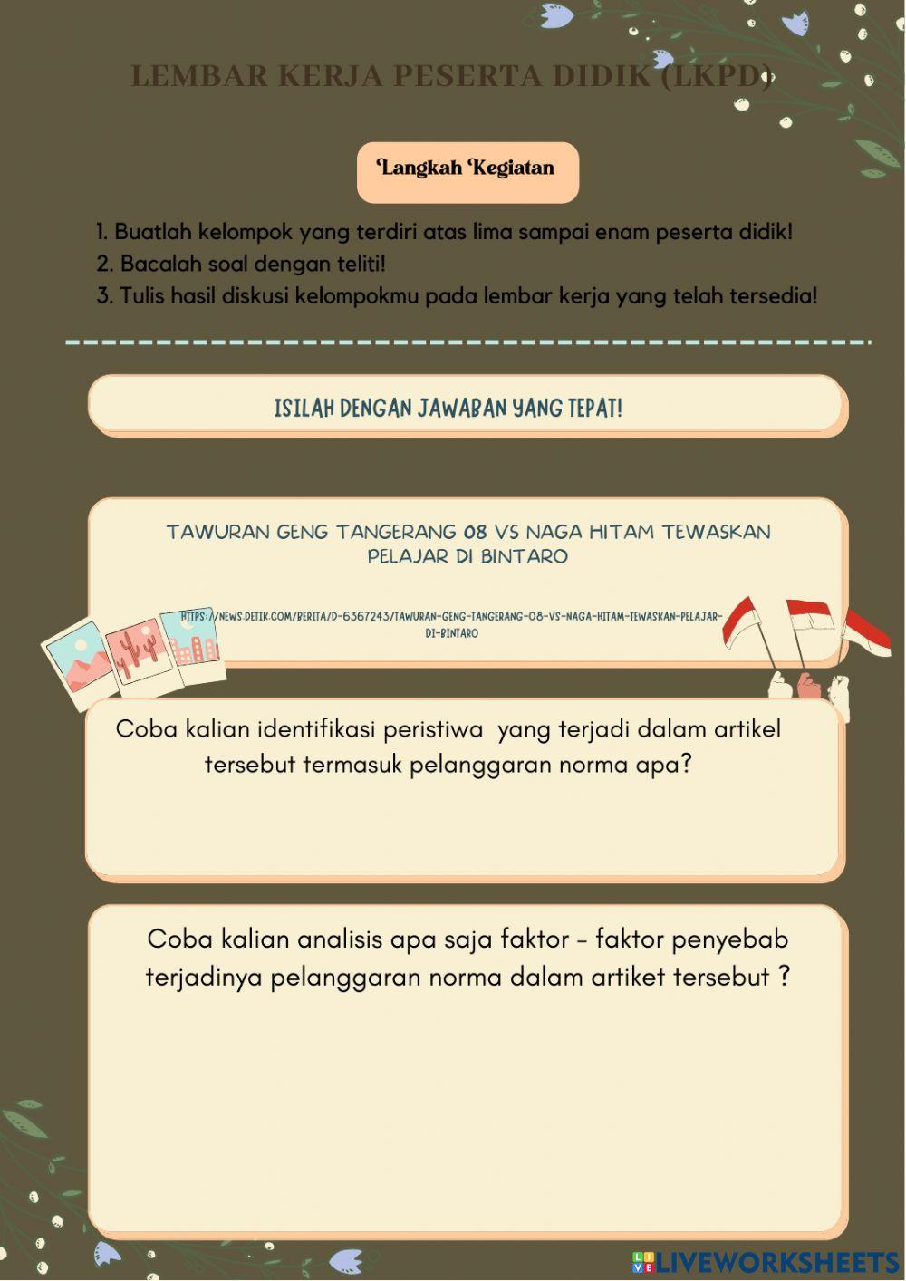 LKPD Kelompok 4 dan 6 - Pelanggaran norma