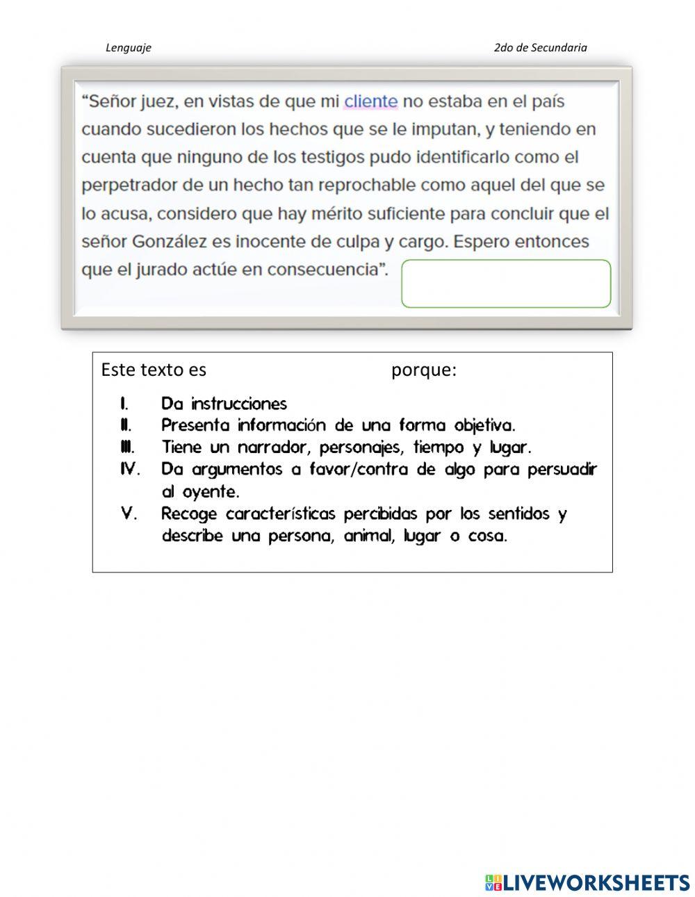 Evaluacion de lenguaje