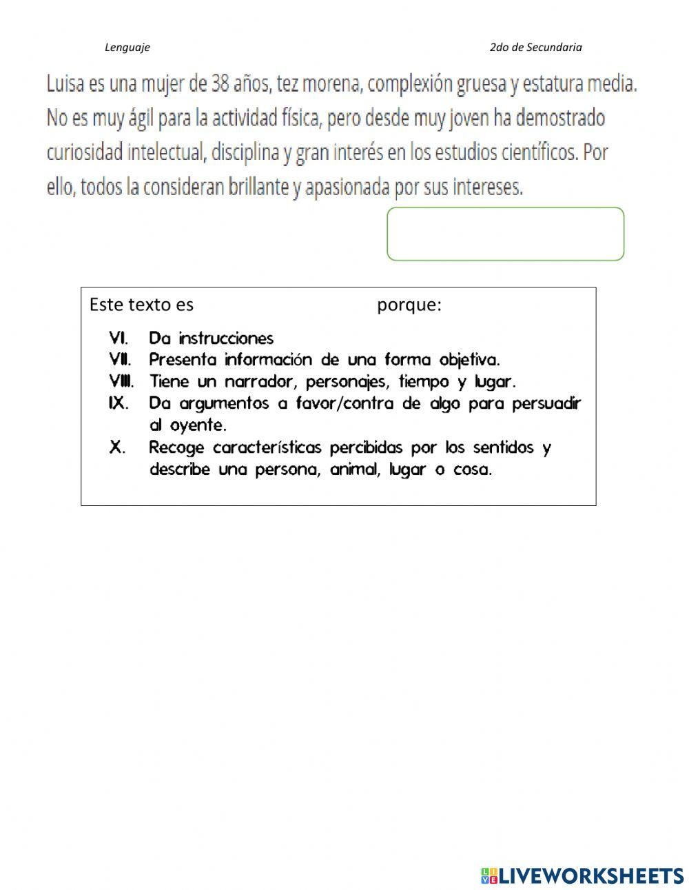 Evaluacion de lenguaje