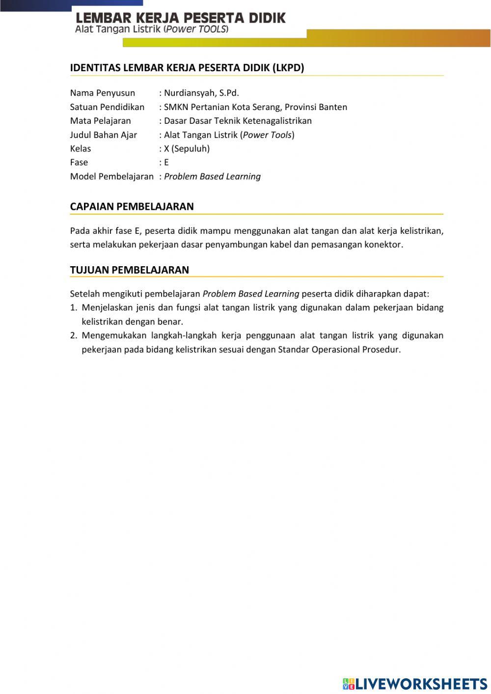 LKPD Alat Tangan Listrik