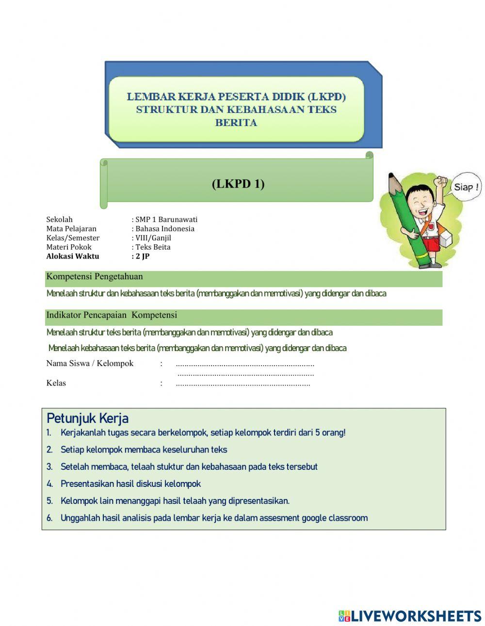Lkpd teks berita