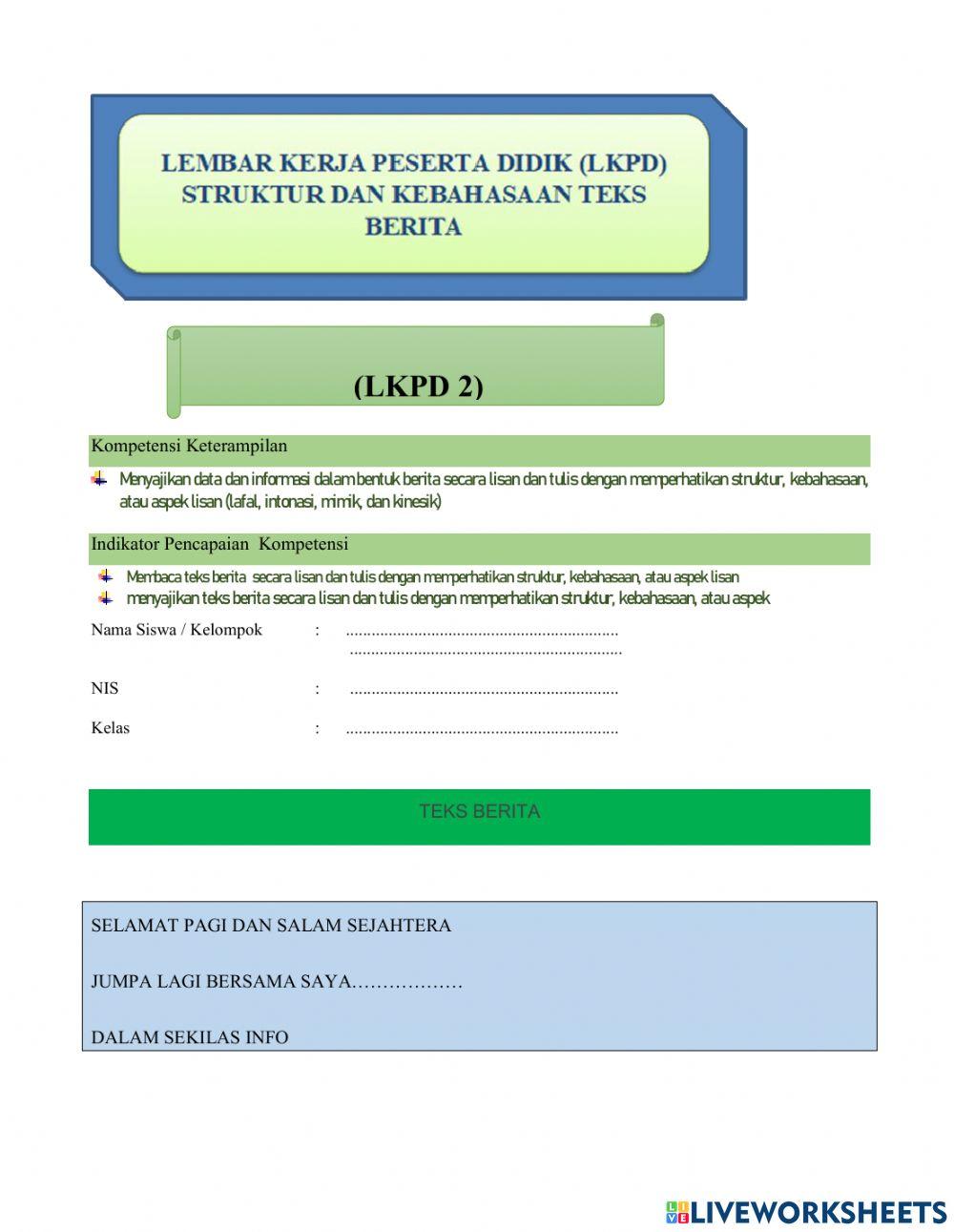 Lkpd teks berita