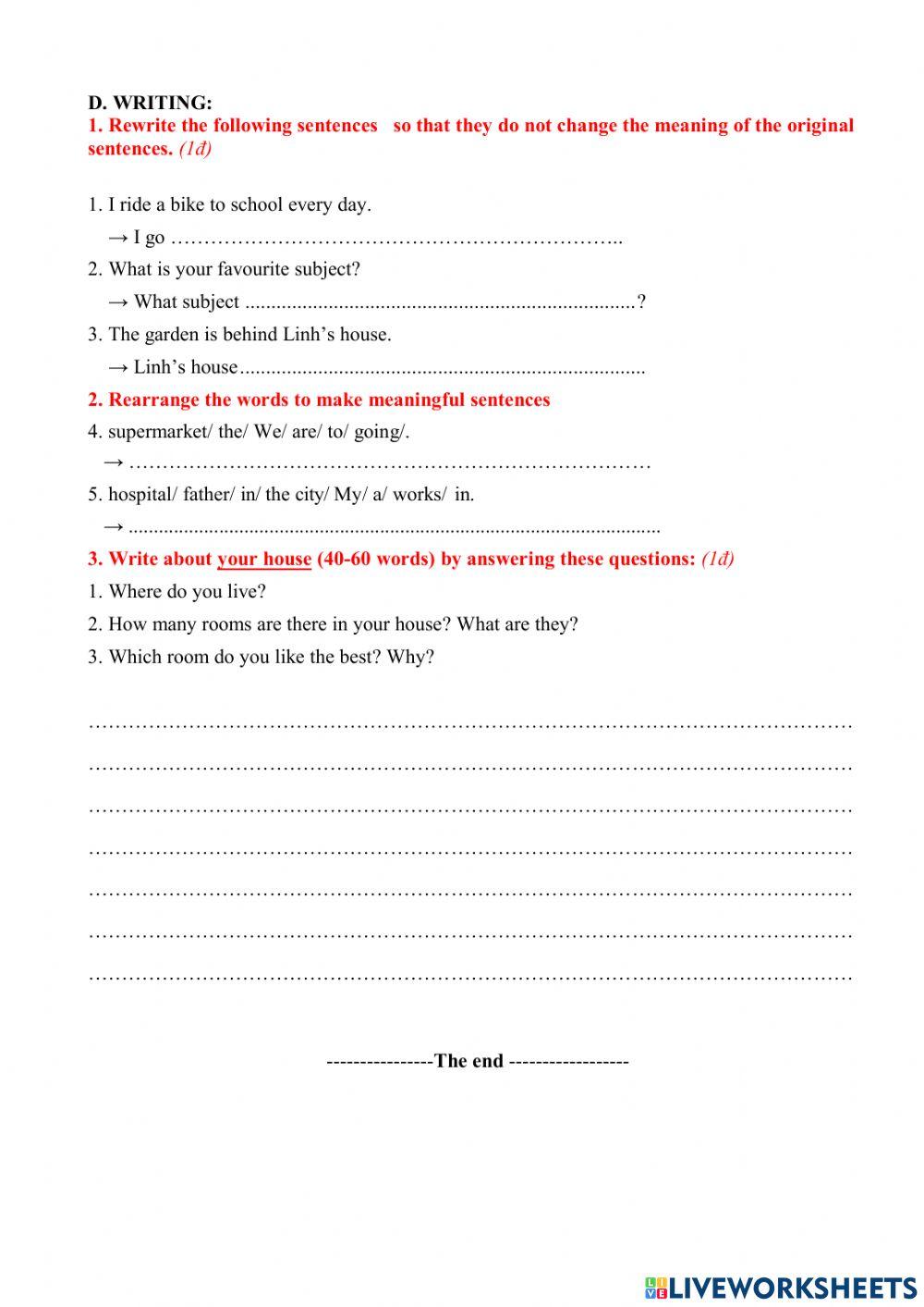 Test giữa kỳ 1 lớp 6 global