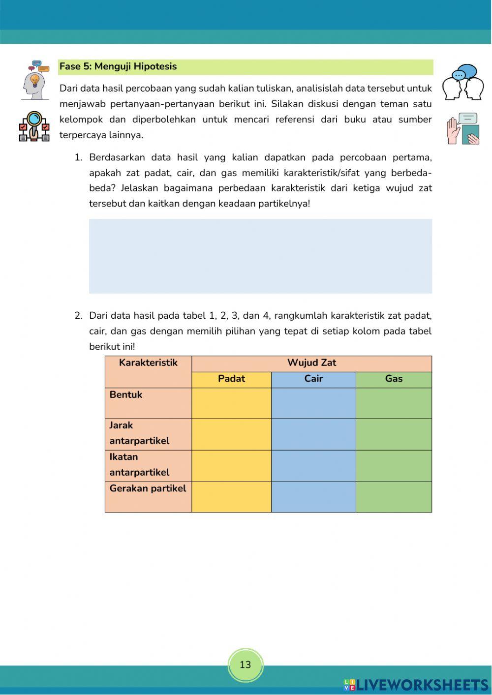 LKPD Wujud Zat, Model Partikel, dan Perubahannya (Part 2)