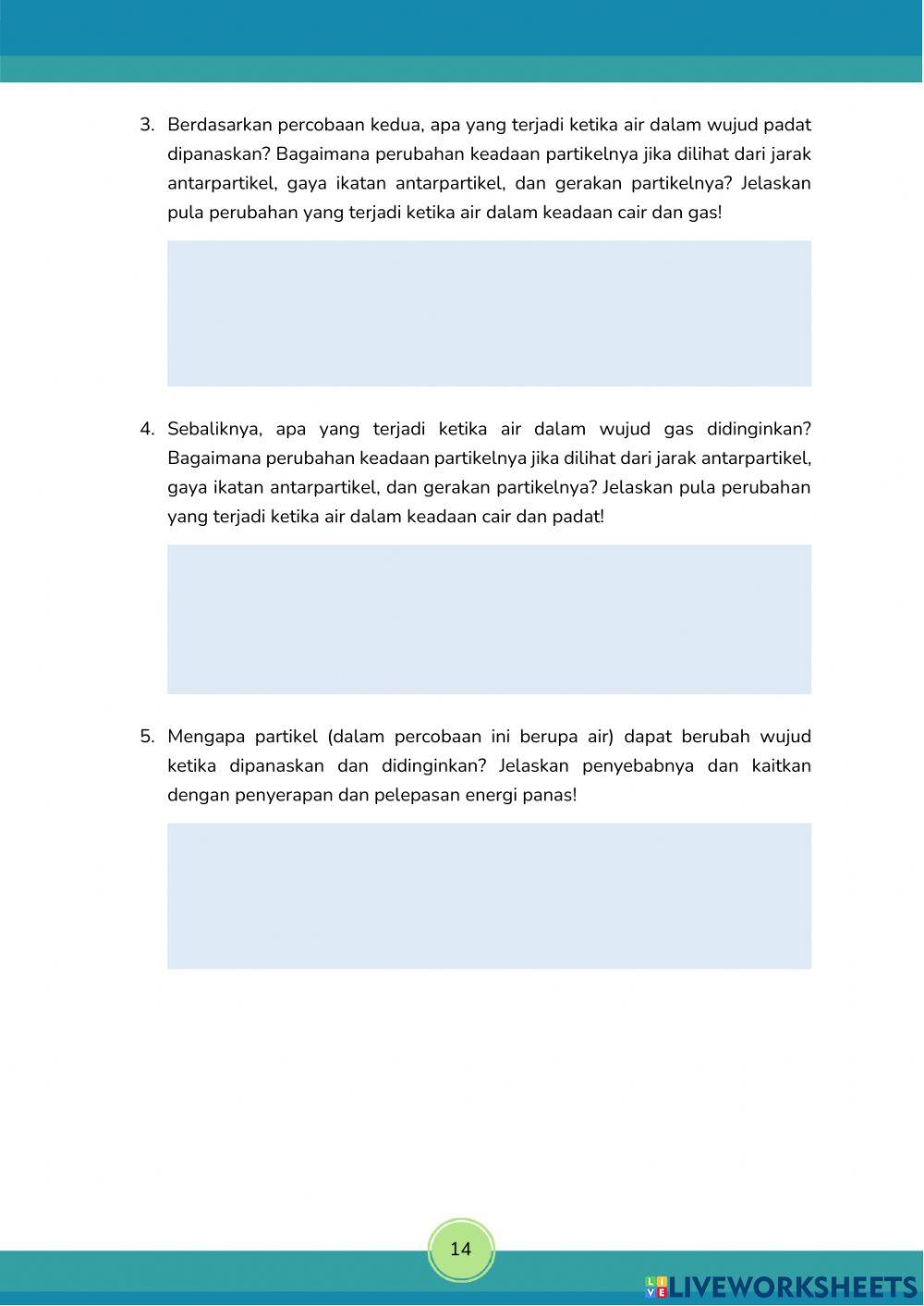 LKPD Wujud Zat, Model Partikel, dan Perubahannya (Part 2)