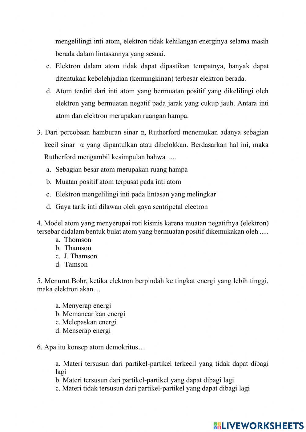 Assesment Struktur Atom