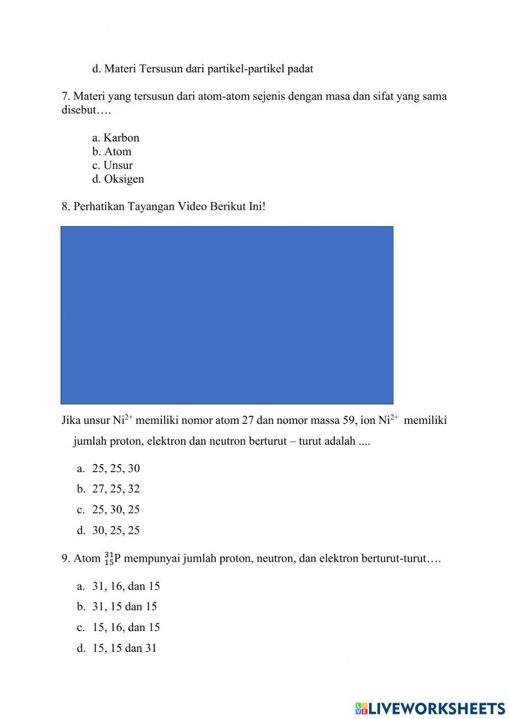 Assesment Struktur Atom