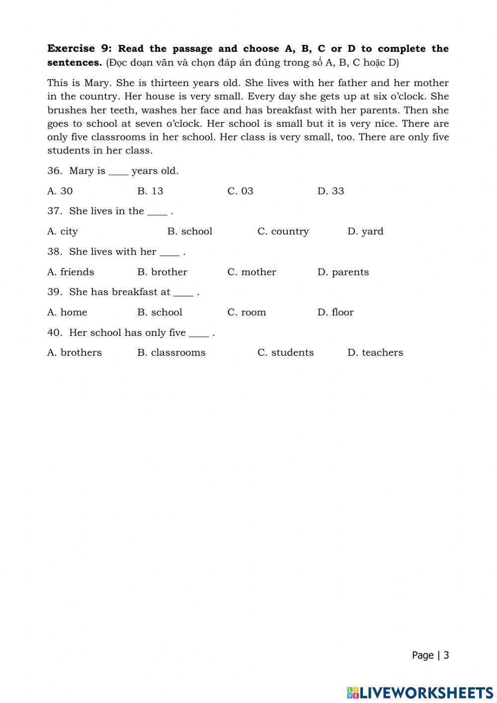 Mid-term 1 english 6