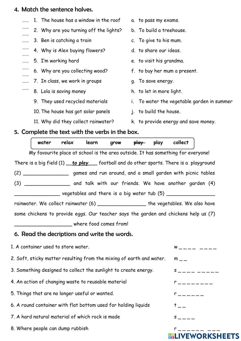 Eco house.Reading.To infinitives